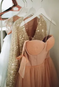 Shiny Dresses hanging