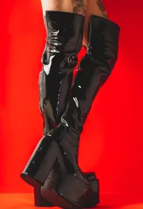 Close up shot of black boots