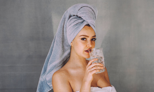 Woman drinking water