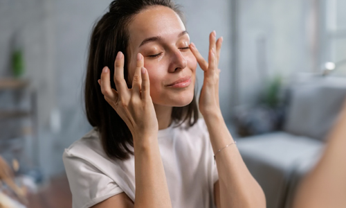 Woman doing skincare