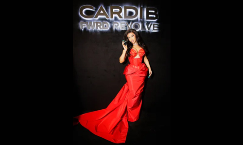 cardi B in red dress