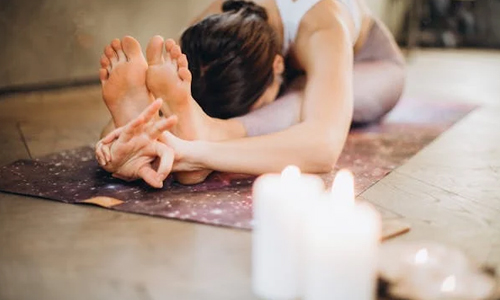 Woman doing stretches