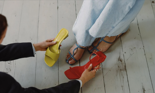 different color of sandals