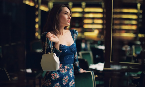Woman-wearing-blue-floral-dress
