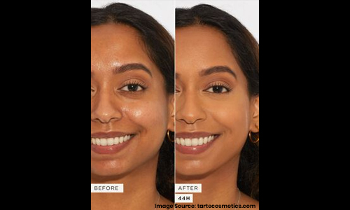 Before and after concealer application