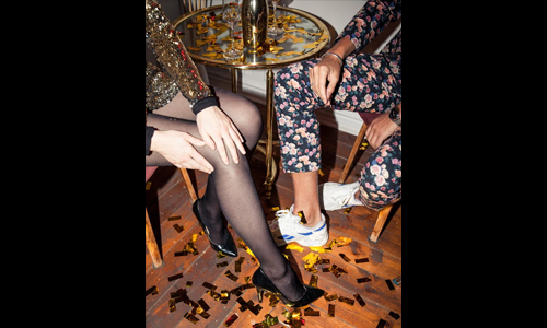 People wearing high heels and shoes