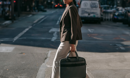 Brown-blazer-and-cream-pants