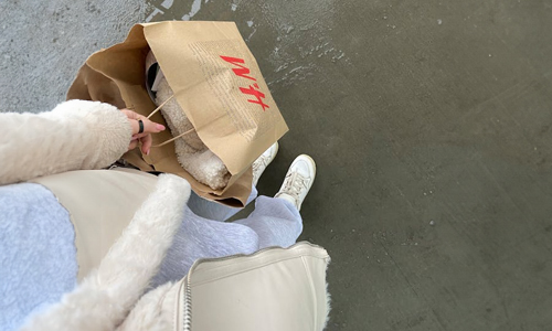 Woman-holding-H&M-Shopping-bag