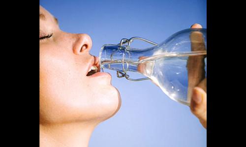 Woman drinking water