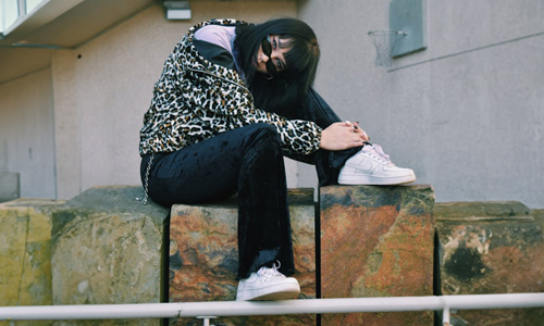 Woman-wearing-animal-printed-coat