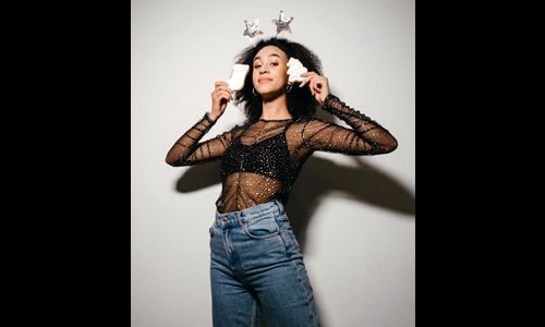 Women wearing sheer top