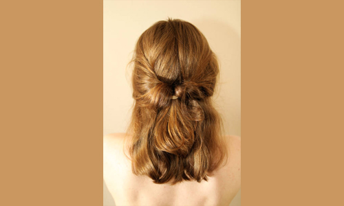Half up messy bun