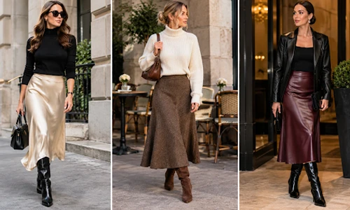 impressive ways to style skirts and boots