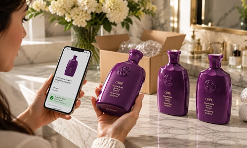 Haircare product with batch number label for recall verification.