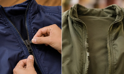 Damaged zipper that needs full replacement.