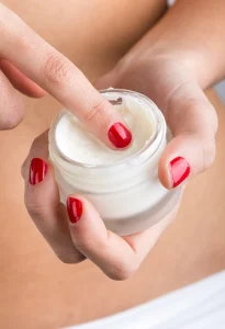 cuticle cream on manicured nails