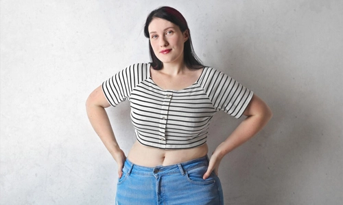 mid-rise pants for big belly to directly sit at the fullest part of your stomach