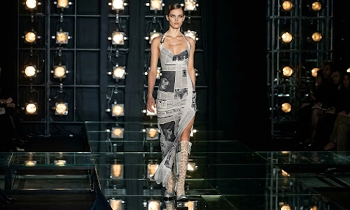  iconic dior newspaper dress